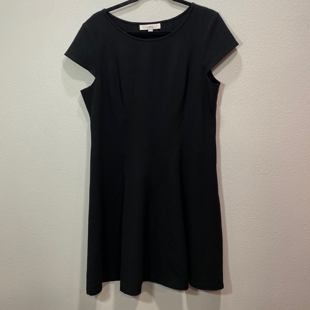 Loft black short sleeve dress